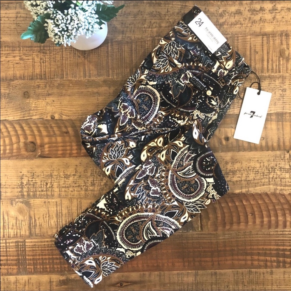7 For All Mankind paisley print fun festival pants (A)